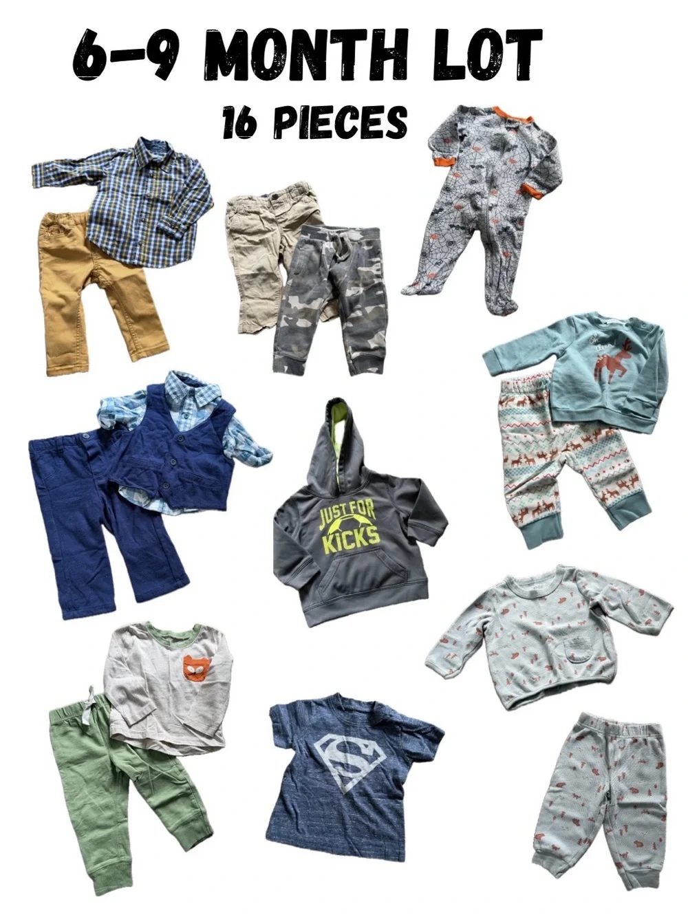 16-Piece Baby Boy Clothing Lot | 6-9M